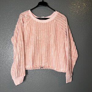 No Boundaries Pink Ribbed Plush Pullover Sweater XXL Soft Fleece Top